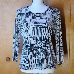 Jones New York keyhole 3/4 sleeve soft top